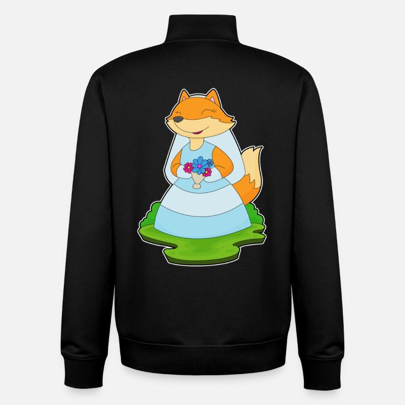 Renard Voile de mariée Mariage - Sweat zippé unisexe en coton bio Stanley/Stella - noir