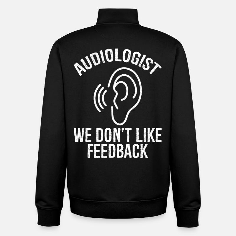 audiologist we don't like feedback - Unisex Organic Zip Sweatshirt von Stanley/Stella - Schwarz