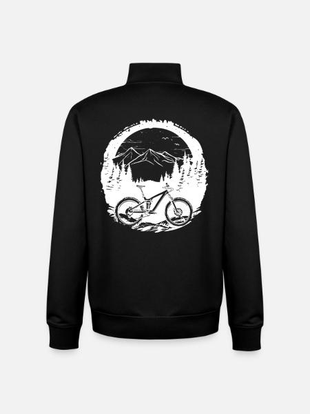 Mountain Biking Sketch - Unisex Organic Zip Sweatshirt by Stanley/Stella - black
