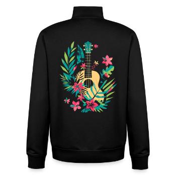 Ukulele Comic Look - Unisex Organic Zip Sweatshirt von Stanley/Stella - Schwarz - Hinten - AI Model Male 185 light (185cm)