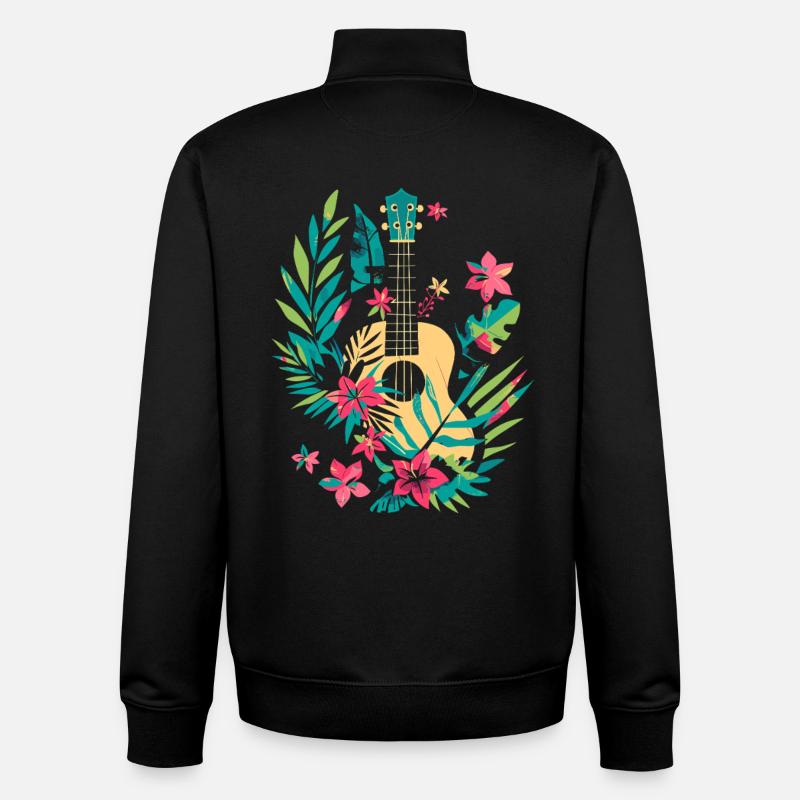 Ukulele Comic Look - Unisex Organic Zip Sweatshirt von Stanley/Stella - Schwarz