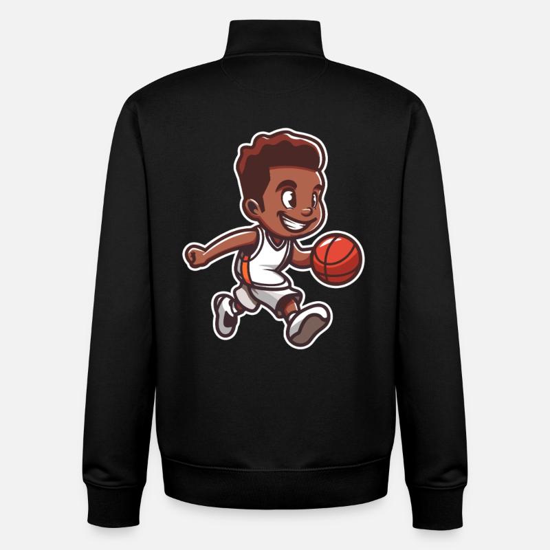 Petit basketteur - Sweat zippé unisexe en coton bio Stanley/Stella - noir