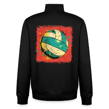 Graphiques de volley-ball - Sweat zippé unisexe en coton bio Stanley/Stella - noir - Dos - AI Model Male 185 light (185cm)