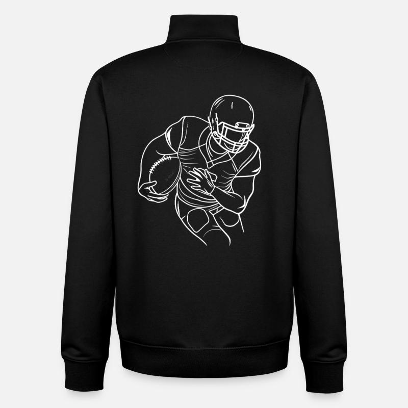 Dessin de footballeur - Sweat zippé unisexe en coton bio Stanley/Stella - noir