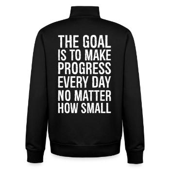the goal is to make progress everyday no matter - Unisex Organic Zip Sweatshirt by Stanley/Stella - black - Back - AI Model Male 185 light (185cm)