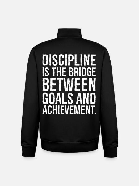 Discipline is the bridge between goals - Unisex Organic Zip Sweatshirt by Stanley/Stella - black