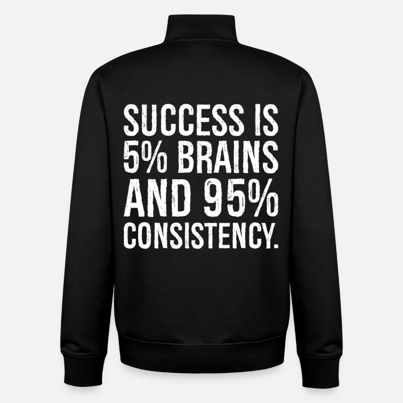 success is 5 percents and 95 percents consisten - Unisex Organic Zip Sweatshirt von Stanley/Stella - Schwarz