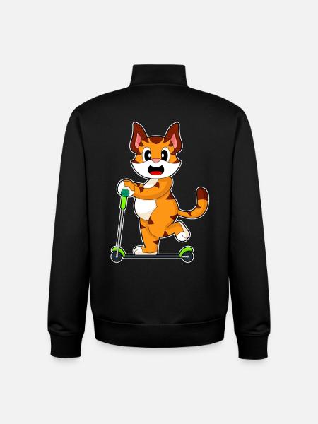 Tiger Scooter - Unisex Organic Zip Sweatshirt by Stanley/Stella - black