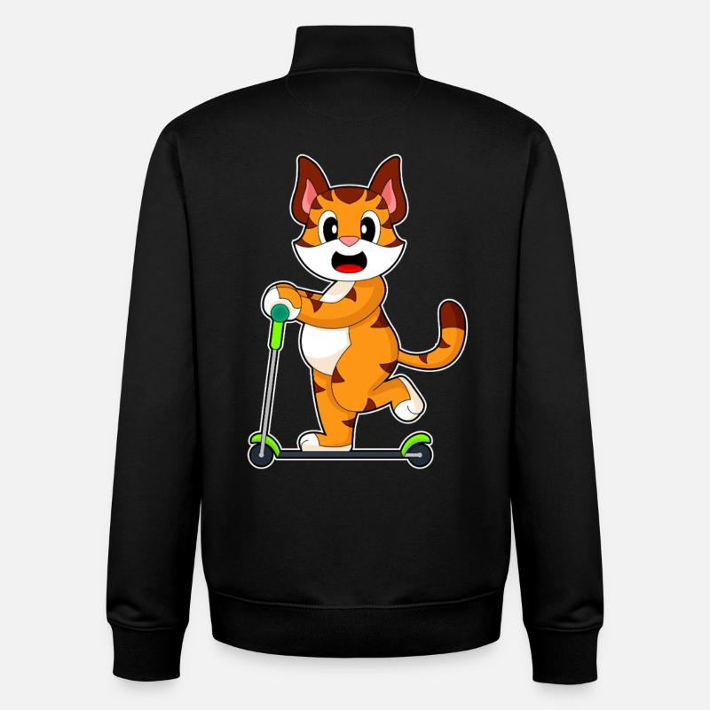 Tiger Scooter - Unisex Organic Zip Sweatshirt von Stanley/Stella - Schwarz