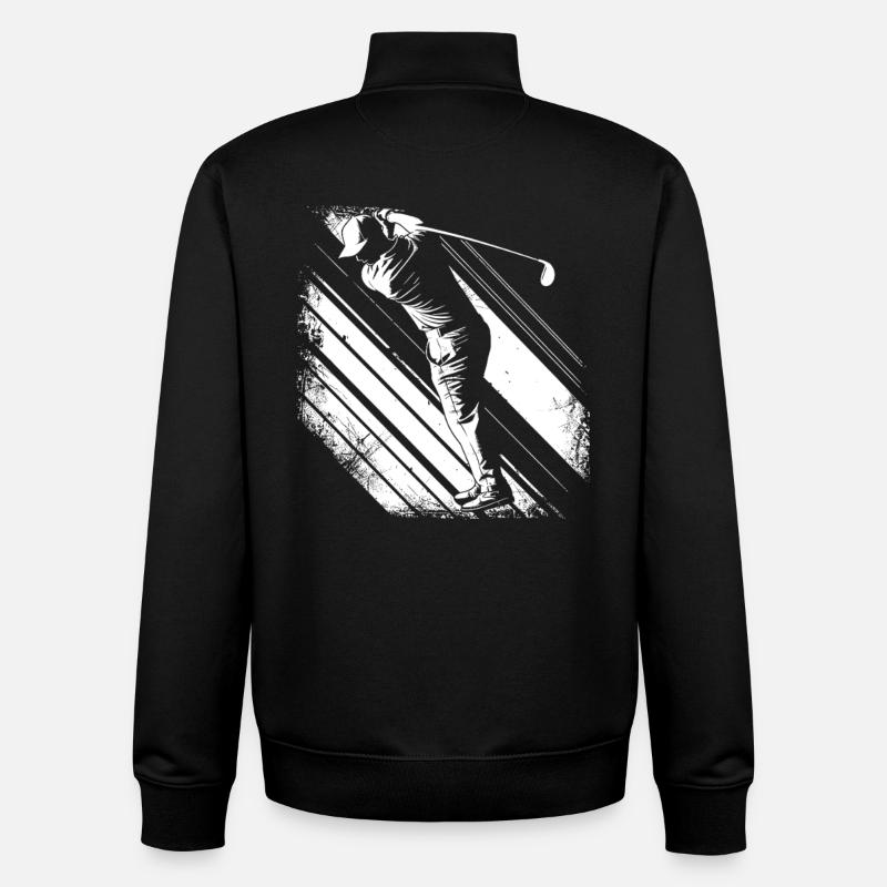 Graphique du golfeur - Sweat zippé unisexe en coton bio Stanley/Stella - noir