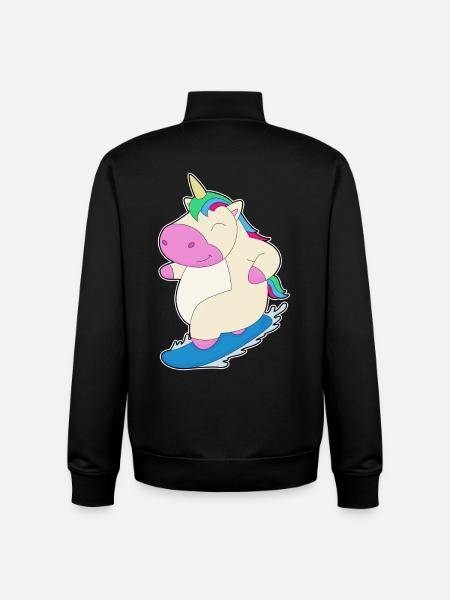 Einhorn Snowboarder Snowboard - Unisex Organic Zip Sweatshirt von Stanley/Stella - Schwarz