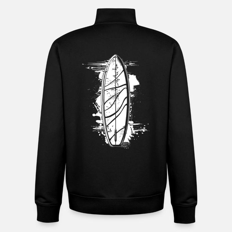 Planche de surf Street Art - Sweat zippé unisexe en coton bio Stanley/Stella - noir