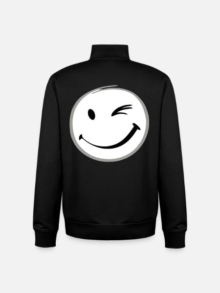 Zwinkerndes Lächeln - Unisex Organic Zip Sweatshirt von Stanley/Stella - Schwarz