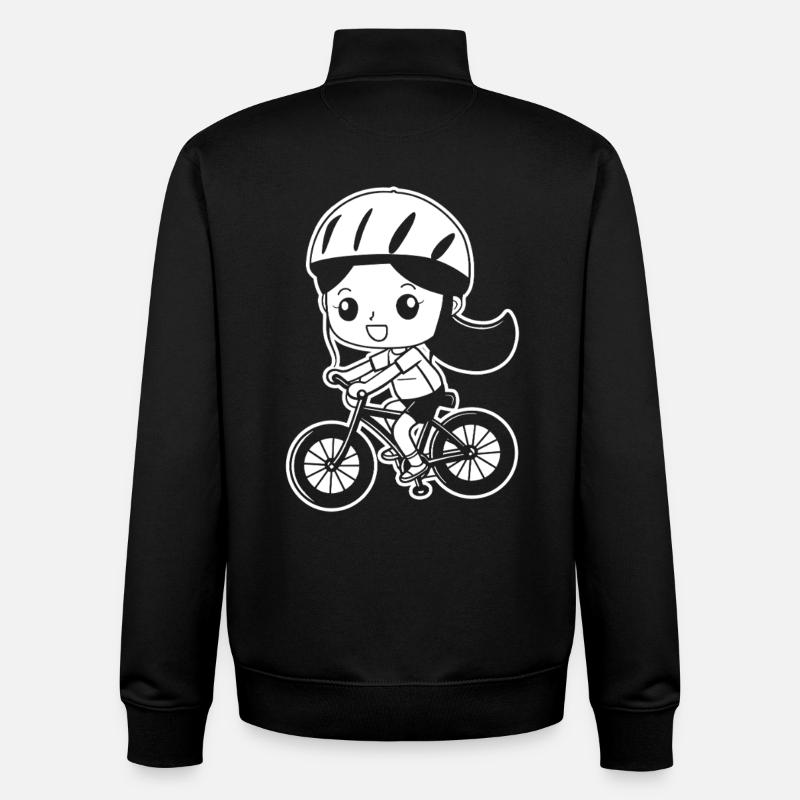 Cyclist Comic Style - Unisex Organic Zip Sweatshirt by Stanley/Stella - black