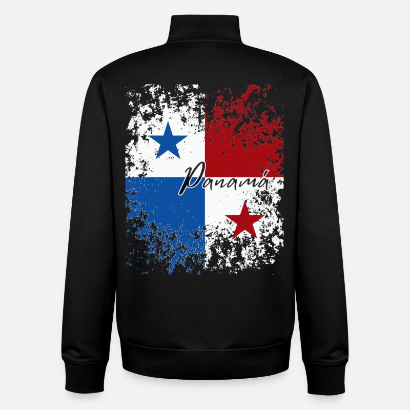 Panamanian Pride, Panamanian Flag - Unisex Organic Zip Sweatshirt by Stanley/Stella - black