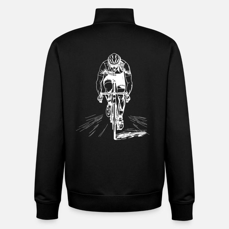 Cyclist Sketch - Unisex Organic Zip Sweatshirt by Stanley/Stella - black