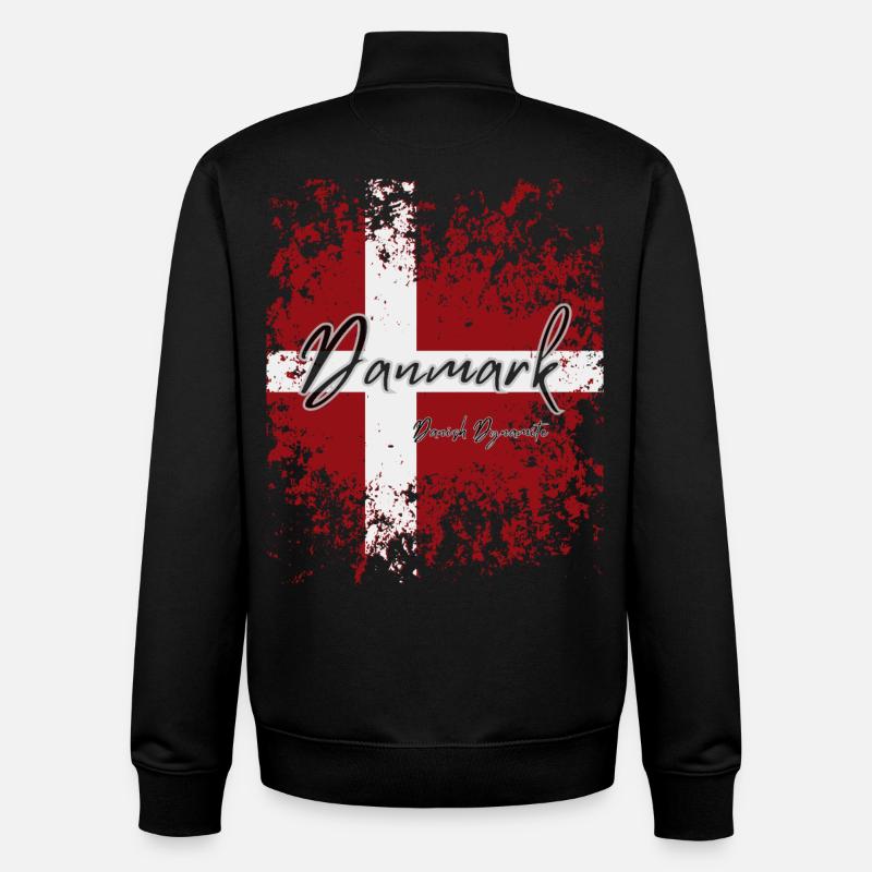 Drapeau du Danemark, fierté danoise - Sweat zippé unisexe en coton bio Stanley/Stella - noir