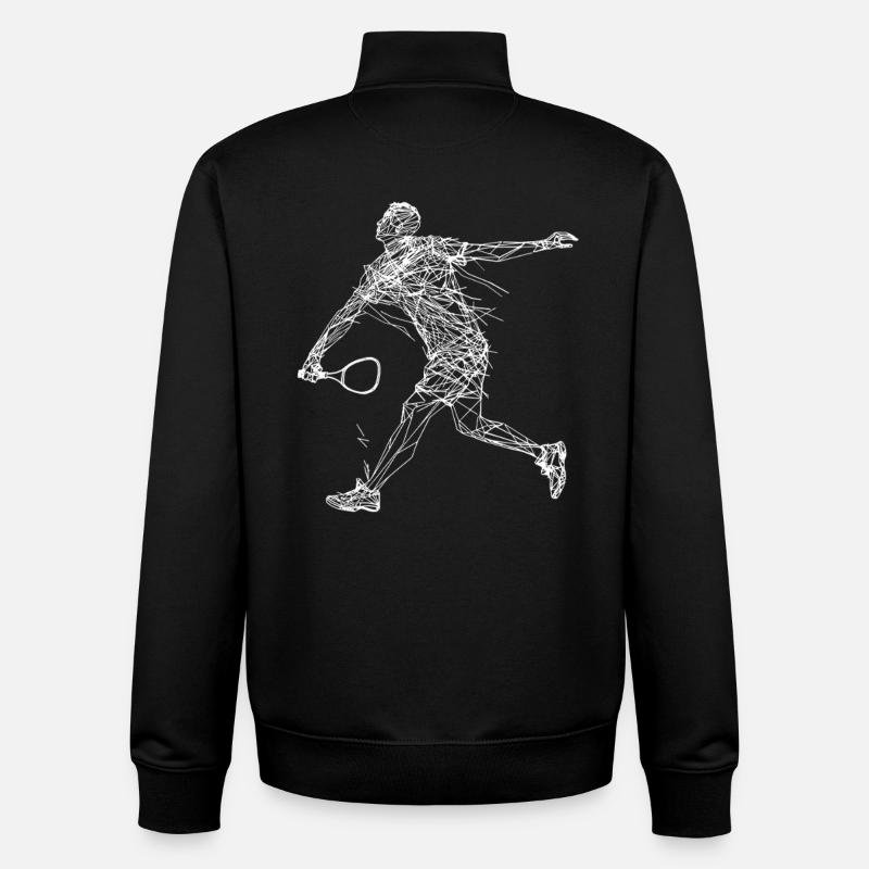 Dessin de badminton - Sweat zippé unisexe en coton bio Stanley/Stella - noir