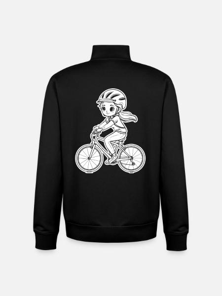 Female cyclist sketch - Unisex Organic Zip Sweatshirt by Stanley/Stella - black
