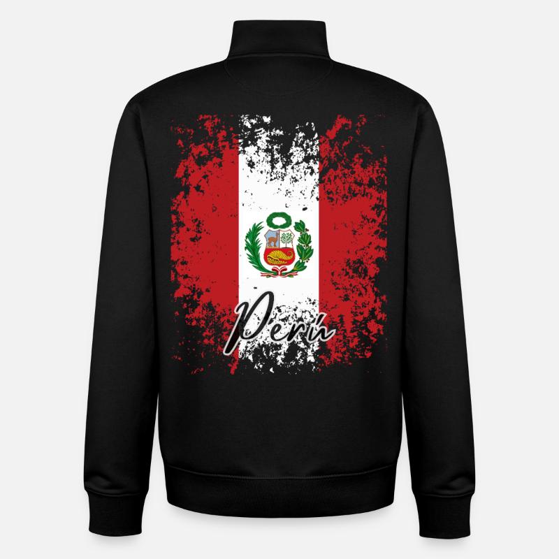 Fierté péruvienne, fière Péruvienne - Sweat zippé unisexe en coton bio Stanley/Stella - noir