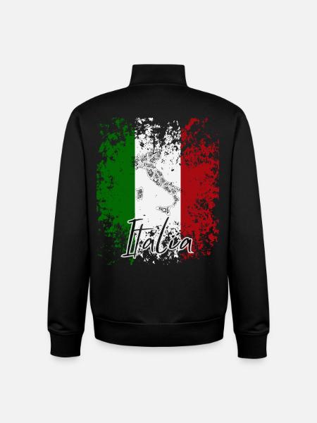 Italian flag, Italian pride - Unisex Organic Zip Sweatshirt by Stanley/Stella - black