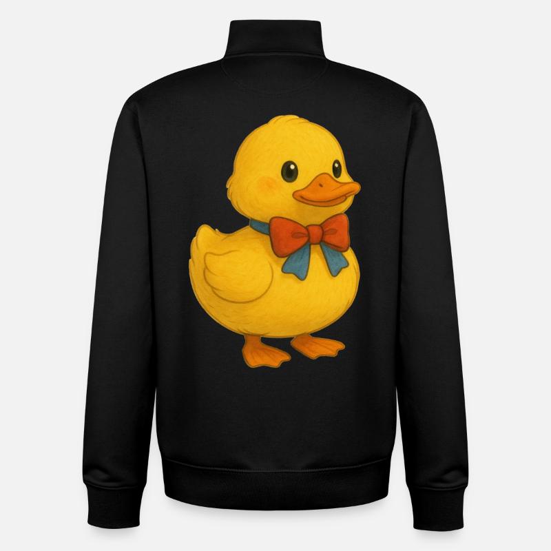 Canard avec nœud - Sweat zippé unisexe en coton bio Stanley/Stella - noir