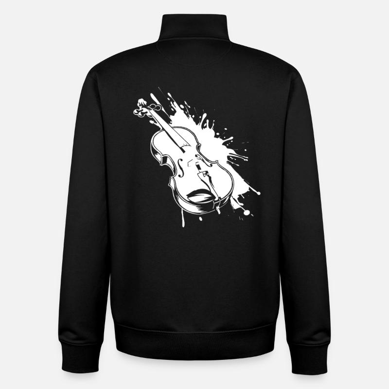Violin Graffiti - Unisex Organic Zip Sweatshirt by Stanley/Stella - black
