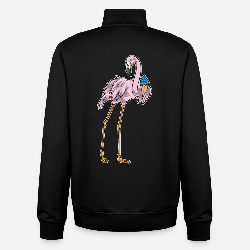 Flamingo Waffeleis - Unisex Organic Zip Sweatshirt von Stanley/Stella - Schwarz