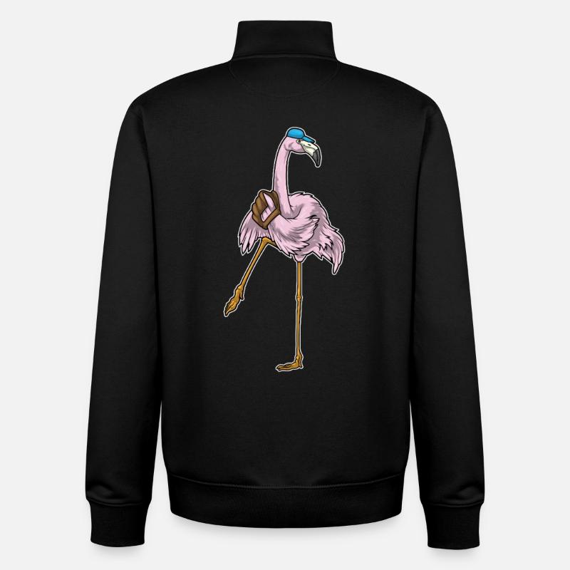 Flamingo Baseball Baseball Glove - Unisex Organic Zip Sweatshirt by Stanley/Stella - black