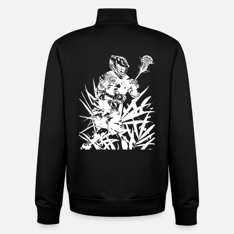 Joueurs de crosse - Sweat zippé unisexe en coton bio Stanley/Stella - noir