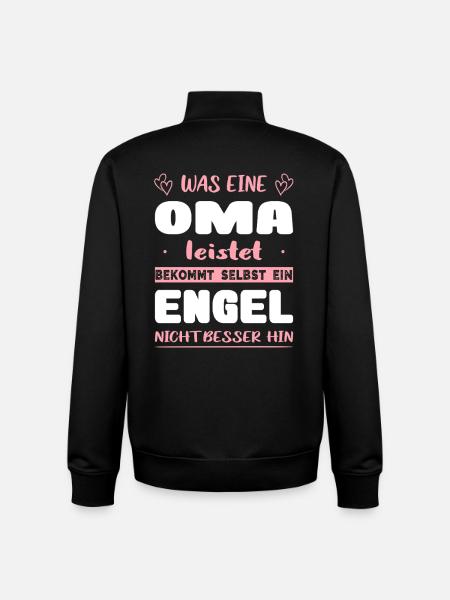 Beste Oma Engel Spruch Geschenk Geburtstag Enkel - Unisex Organic Zip Sweatshirt von Stanley/Stella - Schwarz