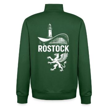 Rostock Teepot & Greif - Unisex Organic Zip Sweatshirt von Stanley/Stella - Flaschengrün - Hinten - AI Model Male 185 dark (185cm)