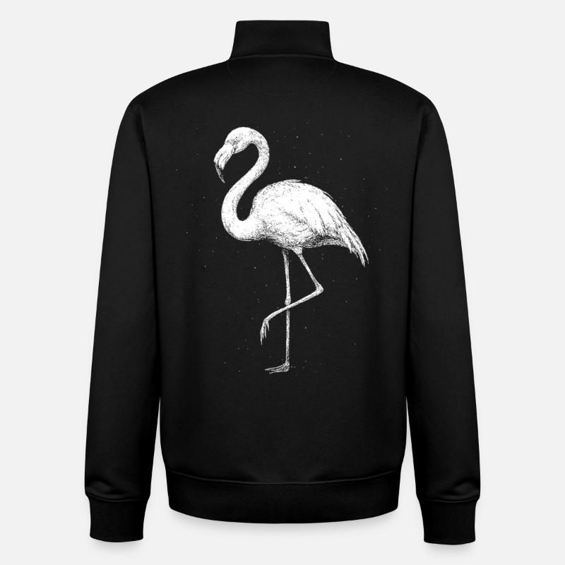 Flamingo - Unisex Organic Zip Sweatshirt by Stanley/Stella - black