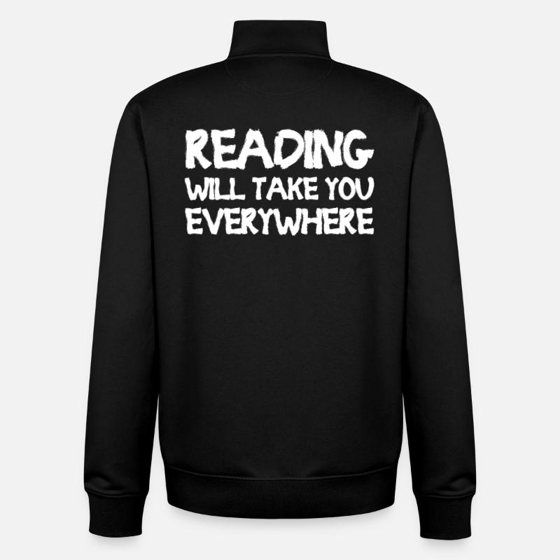 Reading Will Take You Everywhere - Unisex Organic Zip Sweatshirt von Stanley/Stella - Schwarz