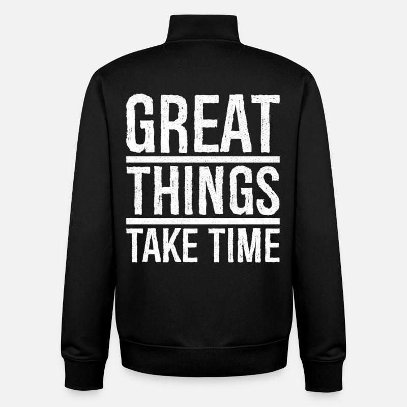 Großes braucht Zeit - Unisex Organic Zip Sweatshirt von Stanley/Stella - Schwarz
