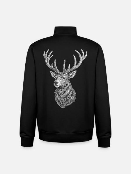 Deer - Unisex Organic Zip Sweatshirt by Stanley/Stella - black