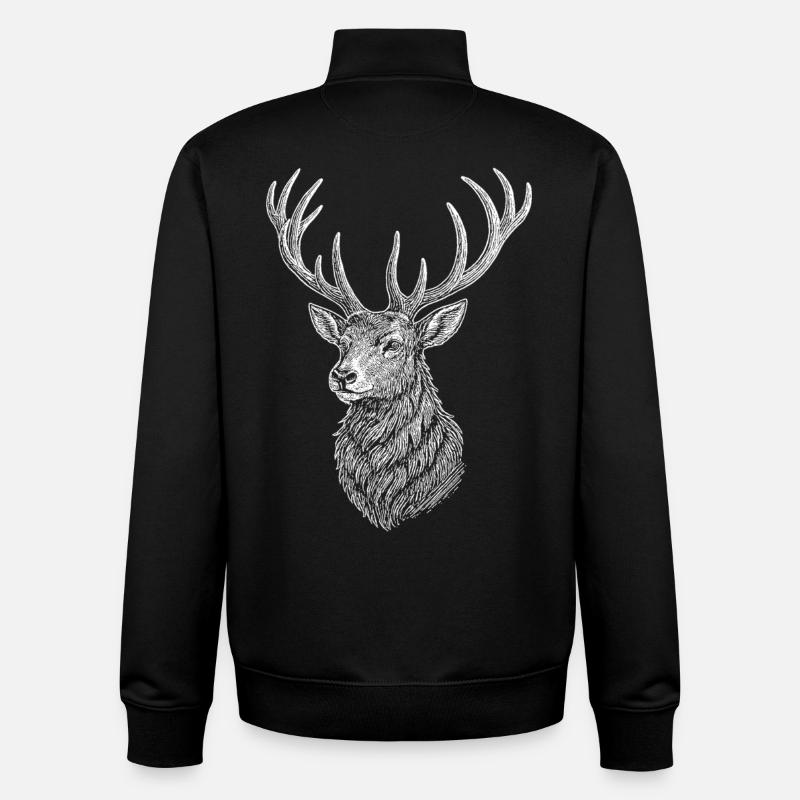 Deer - Unisex Organic Zip Sweatshirt by Stanley/Stella - black