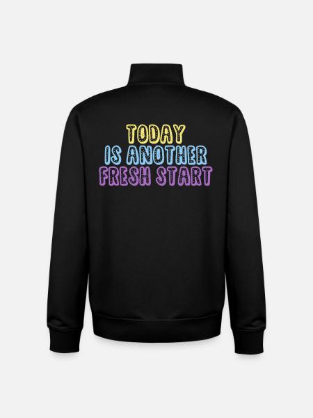 Today Is Another Fresh Start - Unisex Organic Zip Sweatshirt by Stanley/Stella - black