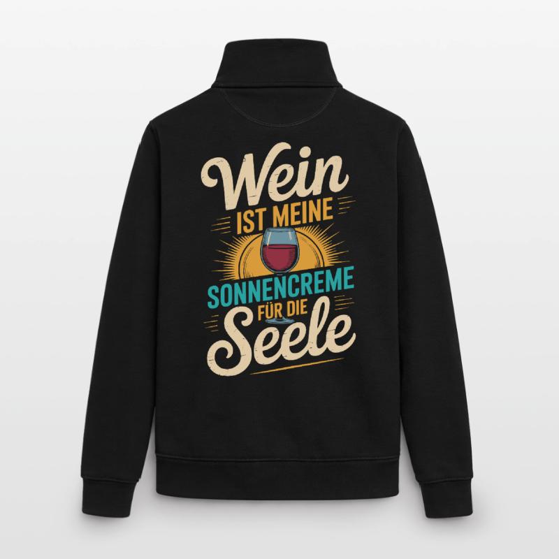 Wein als Sonnencreme der Seele Unisex Organic Zip Sweatshirt von Stanley/Stella