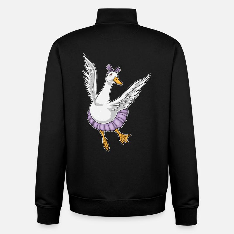 Duck Ballerina Ballet Dance - Unisex Organic Zip Sweatshirt by Stanley/Stella - black