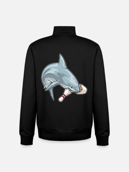 Quille de bowling requin - Sweat zippé unisexe en coton bio Stanley/Stella - noir