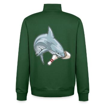Hai Bowling Pin - Unisex Organic Zip Sweatshirt von Stanley/Stella - Flaschengrün - Hinten - AI Model Male 185 dark (185cm)