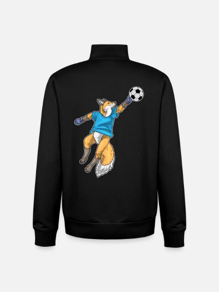 Fuchs Fußballspieler Fußball - Unisex Organic Zip Sweatshirt von Stanley/Stella - Schwarz