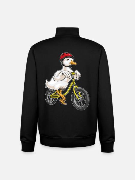 Vélo canard - Sweat zippé unisexe en coton bio Stanley/Stella - noir