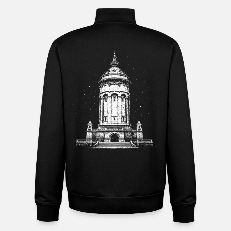 L’emblème de Mannheim la nuit - Sweat zippé unisexe en coton bio Stanley/Stella - noir