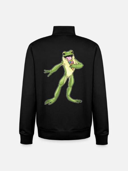 Frog Waffle Cream - Unisex Organic Zip Sweatshirt by Stanley/Stella - black