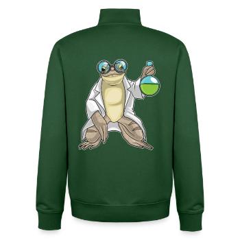 Frosch Wissenschaftler Reagenzglas Labor - Unisex Organic Zip Sweatshirt von Stanley/Stella - Flaschengrün - Hinten - AI Model Male 185 dark (185cm)