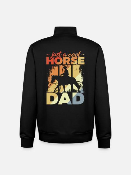 Cool Horse Dad - Unisex Organic Zip Sweatshirt von Stanley/Stella - Schwarz