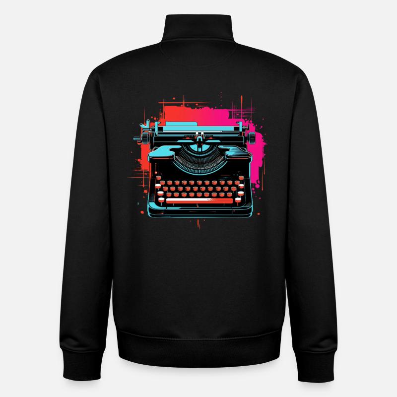Schreibmaschine Retrowave - Unisex Organic Zip Sweatshirt von Stanley/Stella - Schwarz