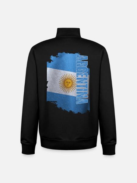 Drapeau argentin vertical, j’adore l’Argentine - Sweat zippé unisexe en coton bio Stanley/Stella - noir